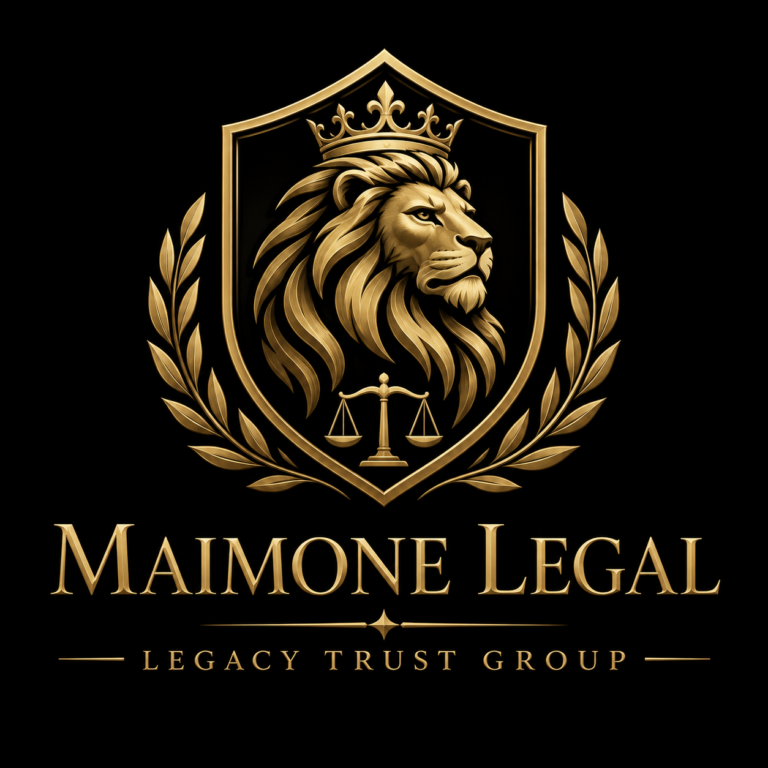 Maimone Legal estate planning lion crest logo